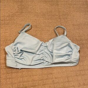 Shade & Shore Light Blue Ruched Bikini Top